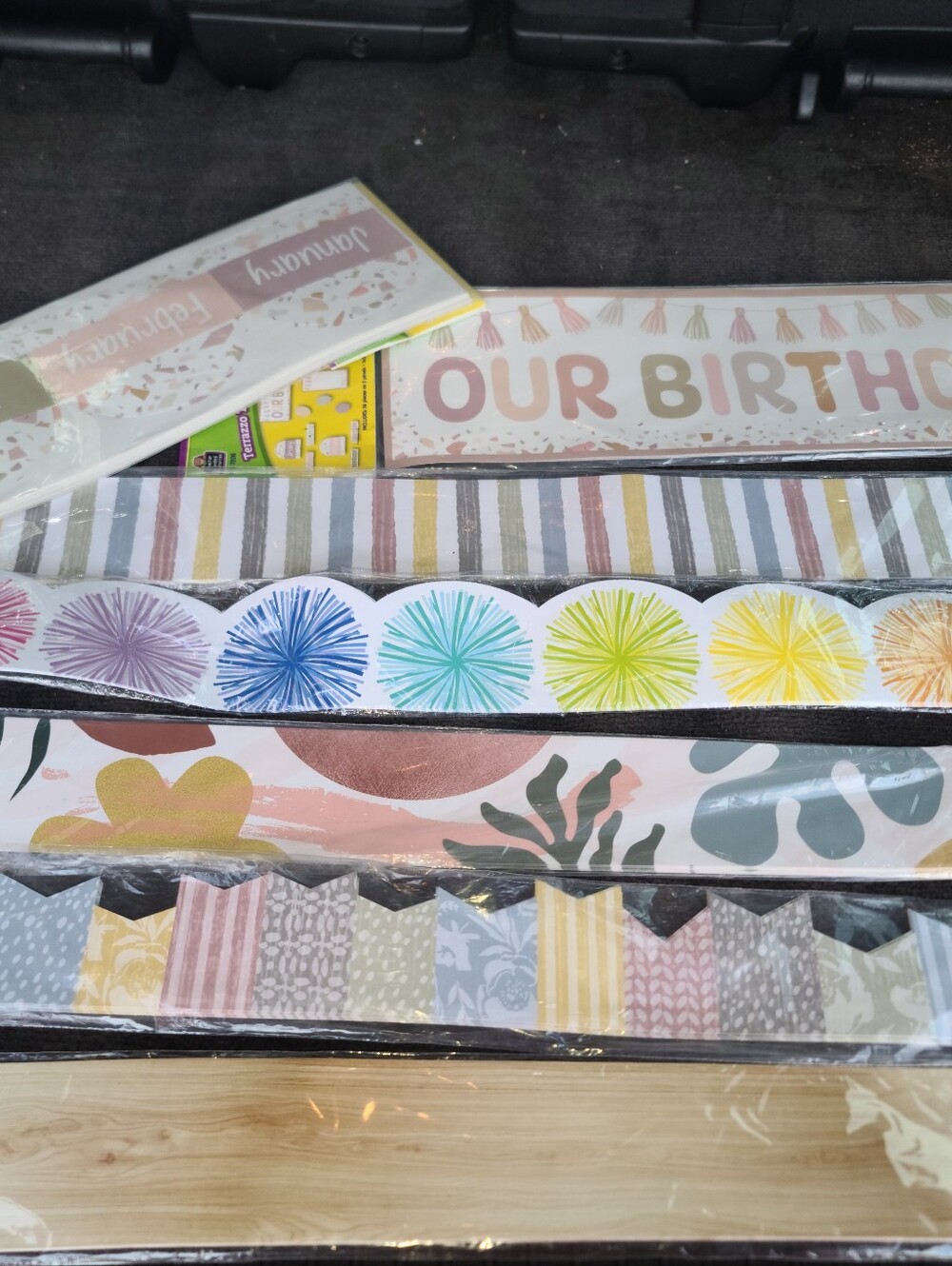 Bulletin Board Border And Birthday Board Items.